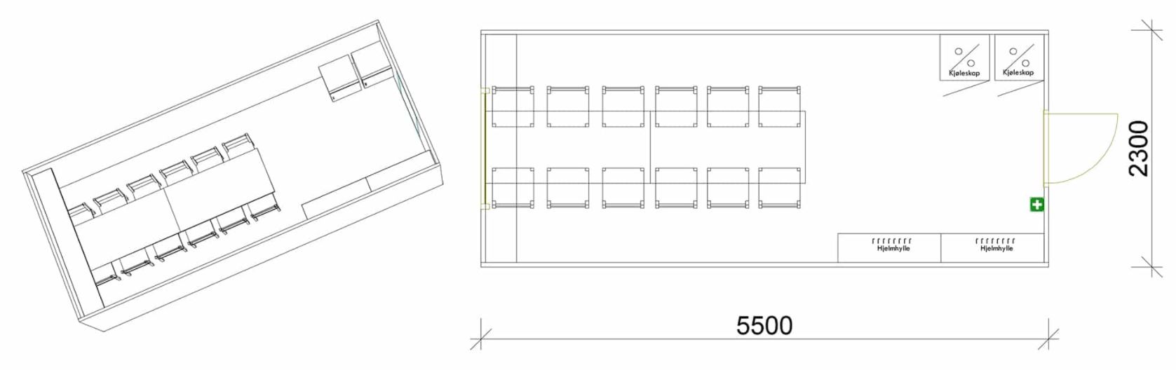 Letthus 10 pers. spiserom 1 dør